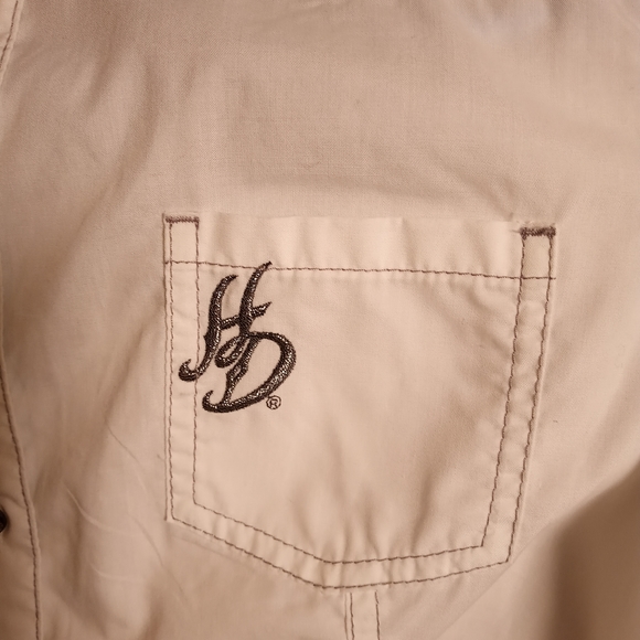 Harley Davidson Women's Embroidered Short Sleeve Shirt Button   Down Lg. White - Picture 5 of 8